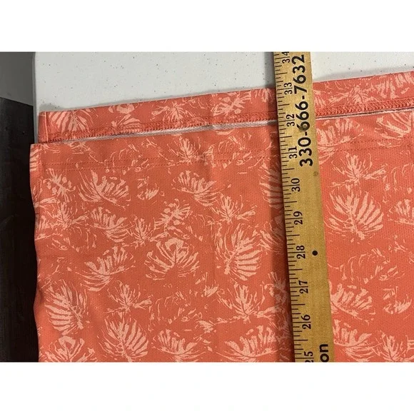 Dunning Golf Shirt Mens L Peach Floral Polo Short Sleeve Polyester/Spandex - Picture 6 of 6